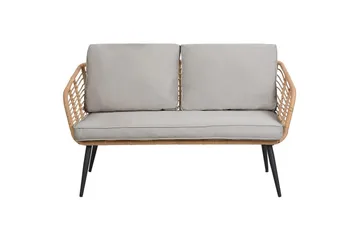 Soffgrupp Beliani Corinth Ii Natural||Grey||Black||Beige - Puutarhakalusteet - Terassiryhmät - Sohvaryhmät ulos
