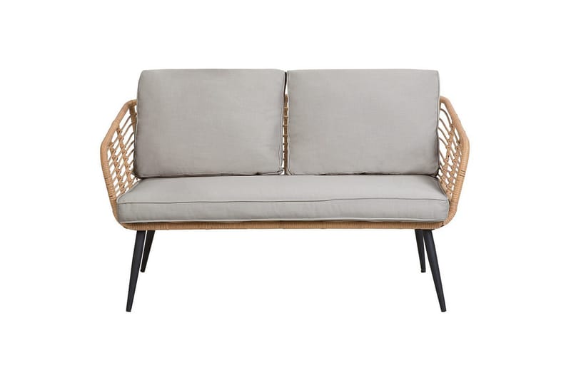 Soffgrupp Beliani Corinth Ii Natural||Grey||Black||Beige - Puutarhakalusteet - Terassiryhmät - Sohvaryhmät ulos