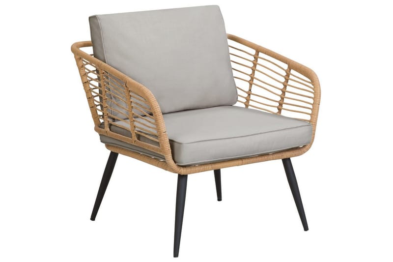 Soffgrupp Beliani Corinth Ii Natural||Grey||Black||Beige - Puutarhakalusteet - Terassiryhmät - Sohvaryhmät ulos
