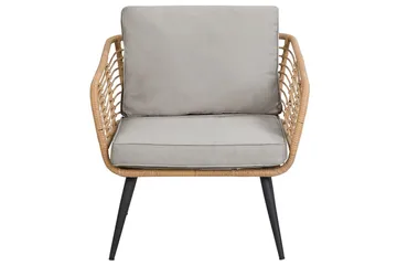 Soffgrupp Beliani Corinth Ii Natural||Grey||Black||Beige - Puutarhakalusteet - Terassiryhmät - Sohvaryhmät ulos
