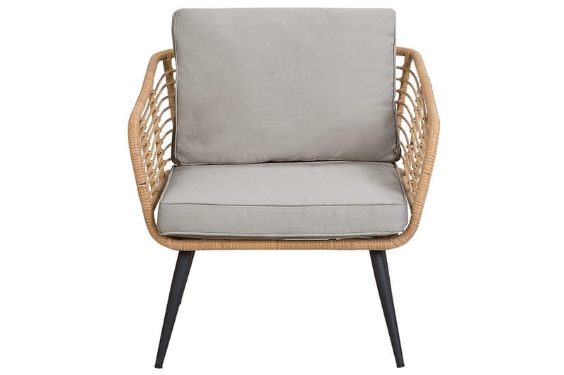 Soffgrupp Beliani Corinth Ii Natural||Grey||Black||Beige - Puutarhakalusteet - Terassiryhmät - Sohvaryhmät ulos