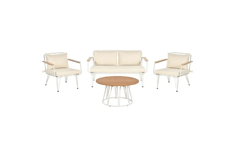 Soffgrupp Beliani Montesilvano Beige||White||Light wood, undefined