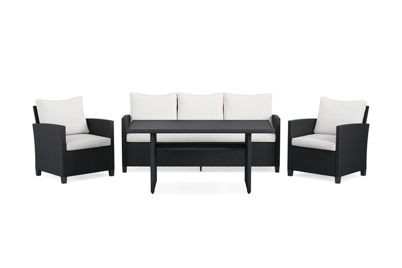 Soffgrupp utomhus Konstrotting Comfort Garden - Musta - Puutarhakalusteet - Terassiryhmät - Sohvaryhmät ulos