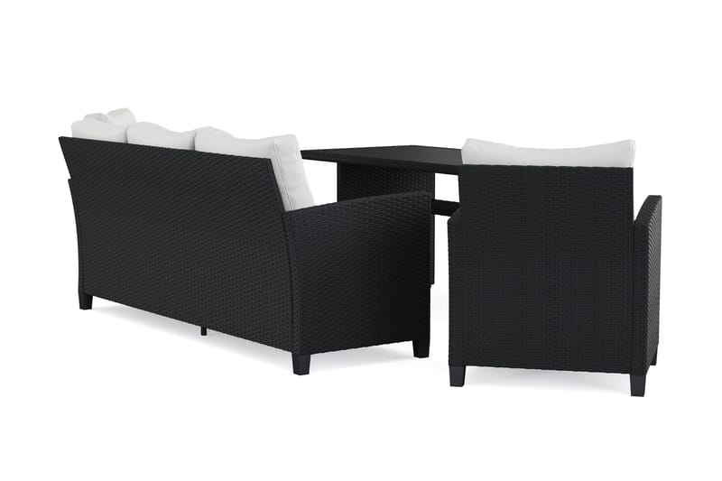 Soffgrupp utomhus Konstrotting Comfort Garden - Musta - Puutarhakalusteet - Terassiryhmät - Sohvaryhmät ulos