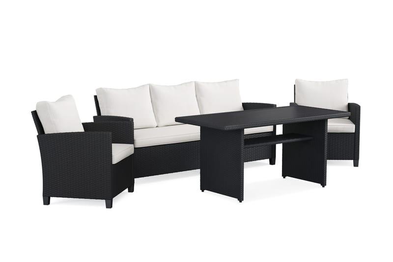 Soffgrupp utomhus Konstrotting Comfort Garden - Musta - Puutarhakalusteet - Terassiryhmät - Sohvaryhmät ulos