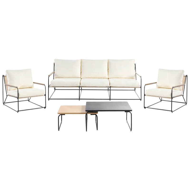 Sohvaryhmä ulos 5-istuttava Venaria pöydällä, Musta/beige