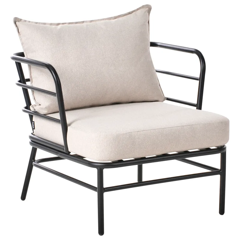 Sohvaryhmä ulos 5-istuttava Ponzone - Beige/musta - Puutarhakalusteet - Terassiryhmät - Sohvaryhmät ulos