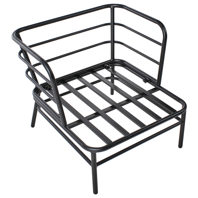 Sohvaryhmä ulos 5-istuttava Ponzone - Beige/musta - Puutarhakalusteet - Terassiryhmät - Sohvaryhmät ulos