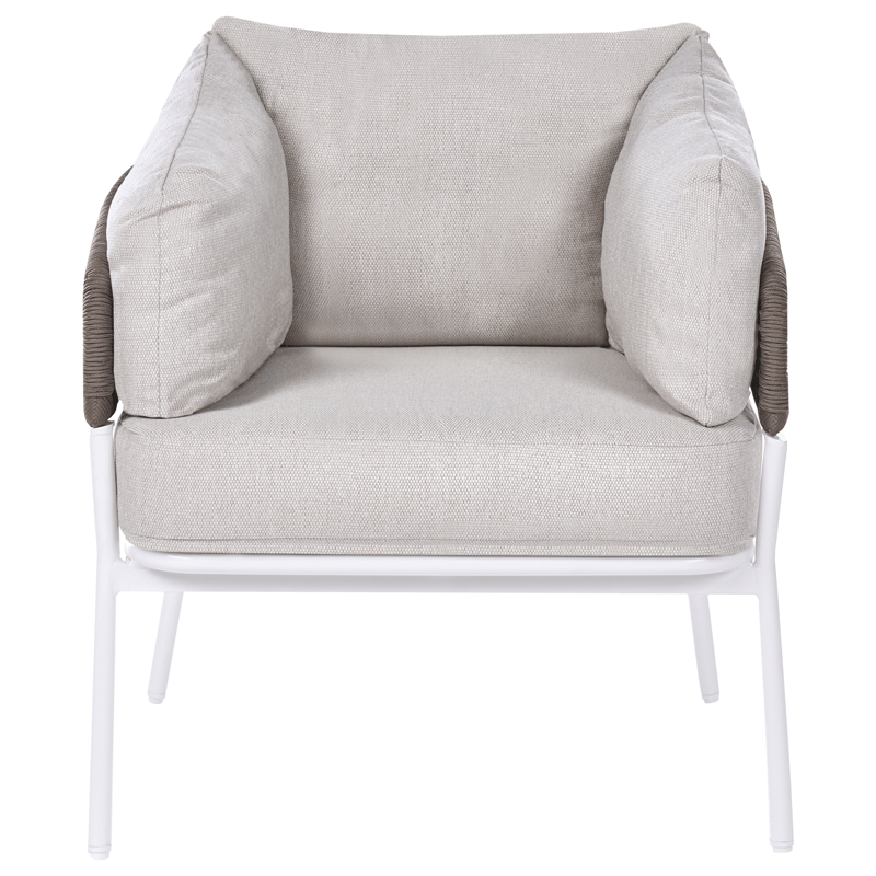 Sohvaryhmä ulos 7-istuttava Robella pöydällä - Beige/Valkoinen/Ruskea - Puutarhakalusteet - Terassiryhmät - Sohvaryhmät ulos