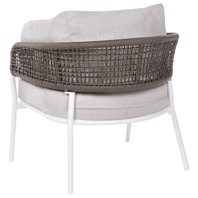 Sohvaryhmä ulos 7-istuttava Robella pöydällä - Beige/Valkoinen/Ruskea - Puutarhakalusteet - Terassiryhmät - Sohvaryhmät ulos