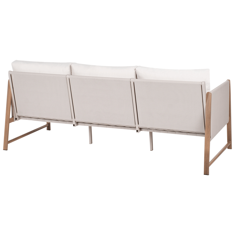 Sohvaryhmä ulos pöydällä ja rahilla 5-istuttava Nola - Beige/ruskea - Puutarhakalusteet - Terassiryhmät - Sohvaryhmät ulos