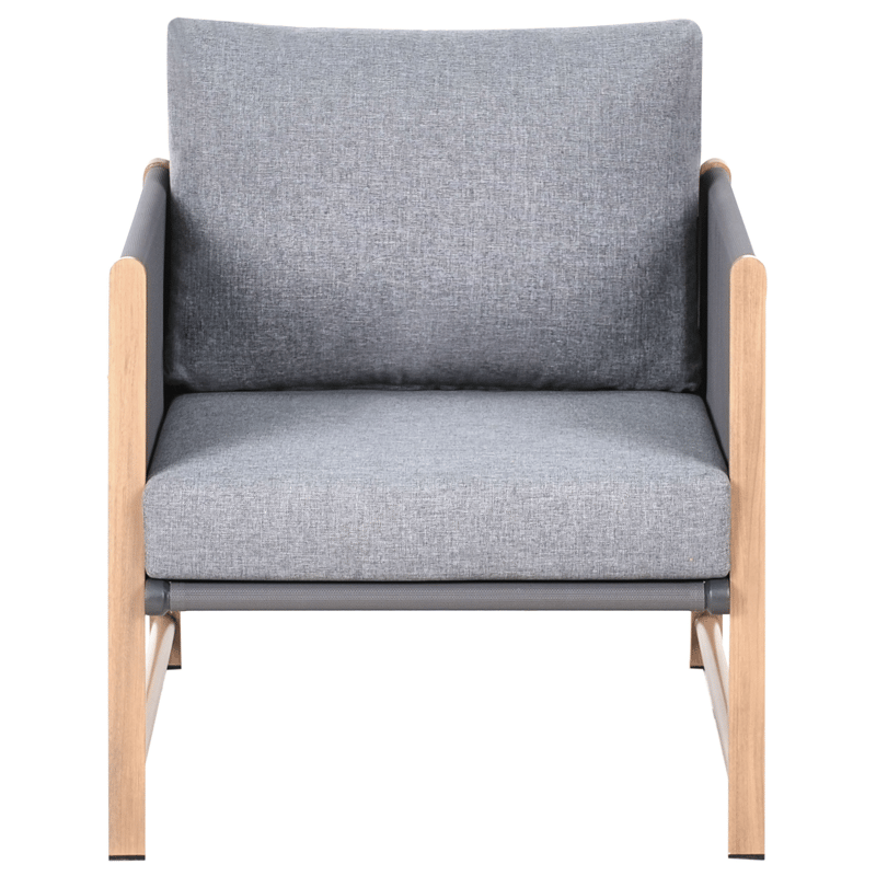 Sohvaryhmä ulos pöydällä ja rahilla 5-istuttava Nola - Harmaa/ruskea - Puutarhakalusteet - Terassiryhmät - Sohvaryhmät ulos