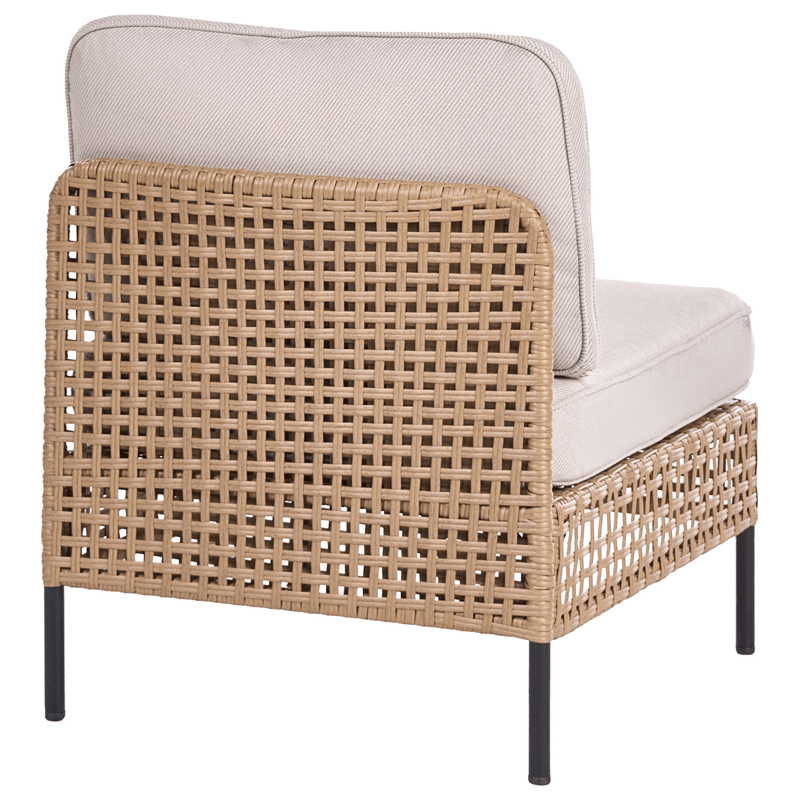 Sohvaryhmä ulos pöydällä 6-istuttava Omegana modulaarinen polyrottinki - Beige/Musta - Puutarhakalusteet - Terassiryhmät - Sohvaryhmät ulos