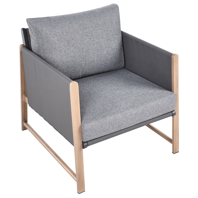 Sohvaryhmä ulos pöydällä ja rahilla 5-istuttava Nola - Harmaa/ruskea - Puutarhakalusteet - Terassiryhmät - Sohvaryhmät ulos