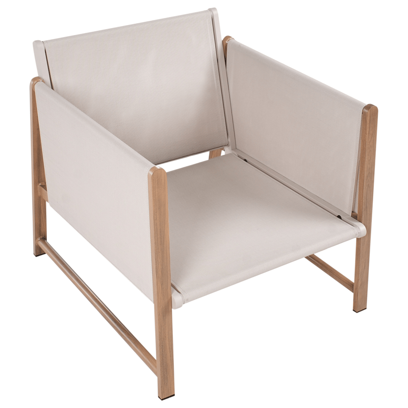 Sohvaryhmä ulos pöydällä ja rahilla 5-istuttava Nola - Beige/ruskea - Puutarhakalusteet - Terassiryhmät - Sohvaryhmät ulos