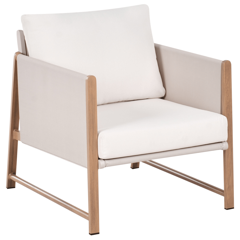 Sohvaryhmä ulos pöydällä ja rahilla 5-istuttava Nola - Beige/ruskea - Puutarhakalusteet - Terassiryhmät - Sohvaryhmät ulos