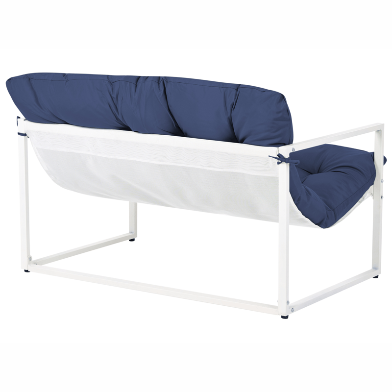 Sohvaryhmä ulos pöydällä 4-istuttava Garda - Sininen/Valkoinen - Puutarhakalusteet - Terassiryhmät - Sohvaryhmät ulos