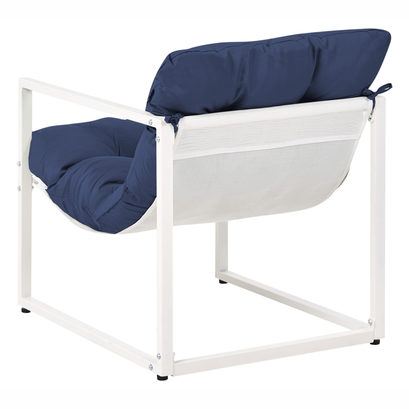 Sohvaryhmä ulos pöydällä 4-istuttava Garda - Sininen/Valkoinen - Puutarhakalusteet - Terassiryhmät - Sohvaryhmät ulos