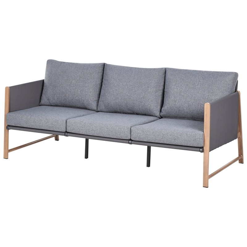 Sohvaryhmä ulos pöydällä ja rahilla 5-istuttava Nola - Harmaa/ruskea - Puutarhakalusteet - Terassiryhmät - Sohvaryhmät ulos