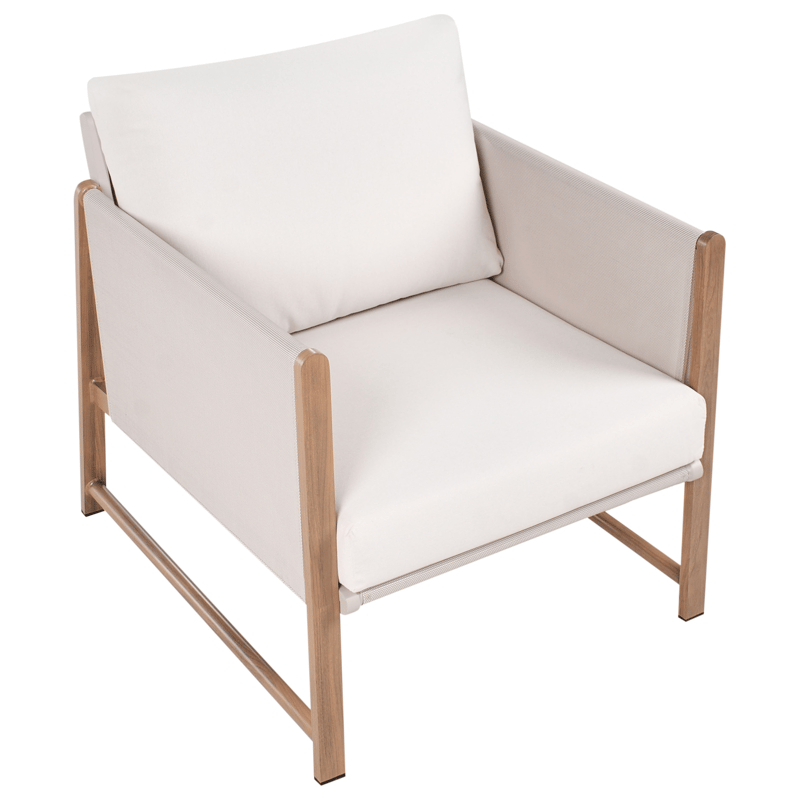 Sohvaryhmä ulos pöydällä ja rahilla 5-istuttava Nola - Beige/ruskea - Puutarhakalusteet - Terassiryhmät - Sohvaryhmät ulos