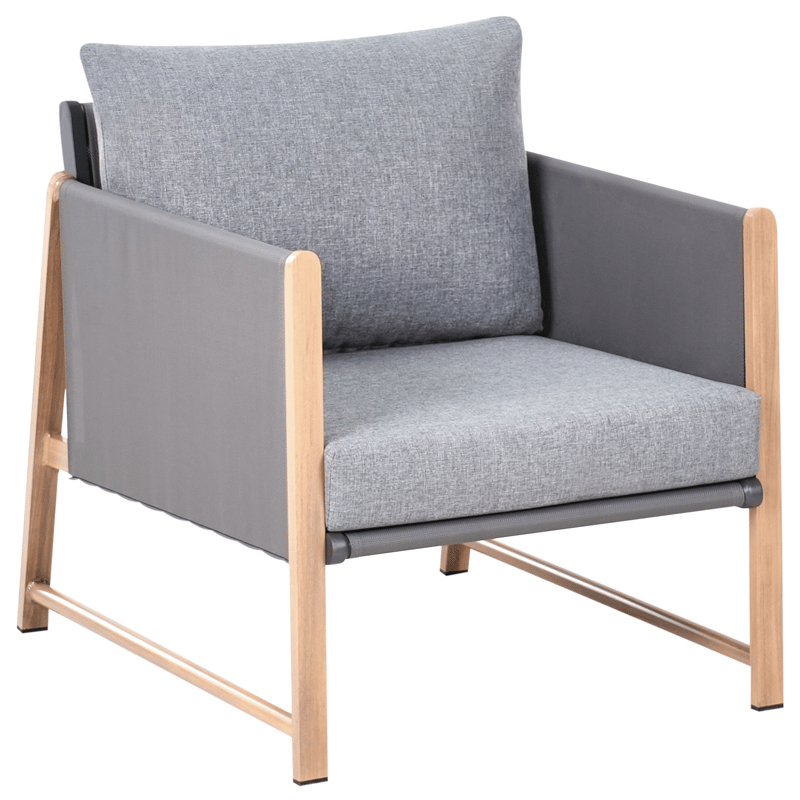 Sohvaryhmä ulos pöydällä ja rahilla 5-istuttava Nola - Harmaa/ruskea - Puutarhakalusteet - Terassiryhmät - Sohvaryhmät ulos