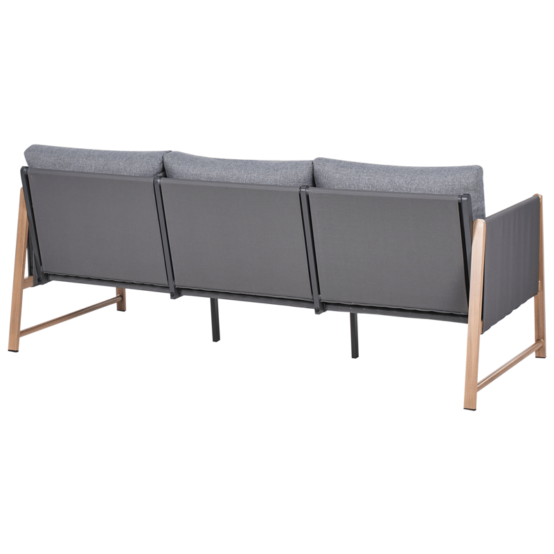 Sohvaryhmä ulos pöydällä ja rahilla 5-istuttava Nola - Harmaa/ruskea - Puutarhakalusteet - Terassiryhmät - Sohvaryhmät ulos