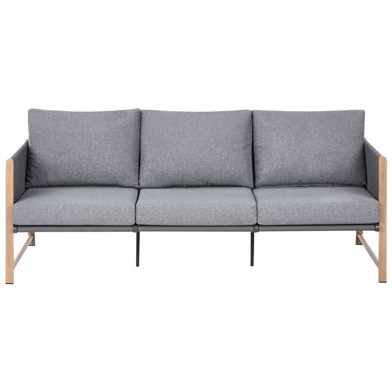 Sohvaryhmä ulos pöydällä ja rahilla 5-istuttava Nola - Harmaa/ruskea - Puutarhakalusteet - Terassiryhmät - Sohvaryhmät ulos