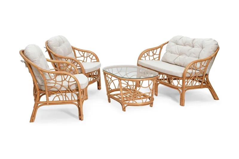 Hillerstorp Fårö -sohvaryhmä ulkokäyttöön, 4-istuttava, Mustavalkoinen