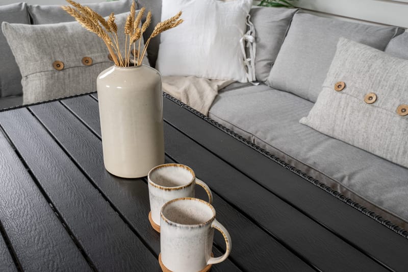 Kulmasohva Bentwood 5:n ist - Musta/Harmaa - Puutarhakalusteet - Terassiryhmät - Sohvaryhmät ulos