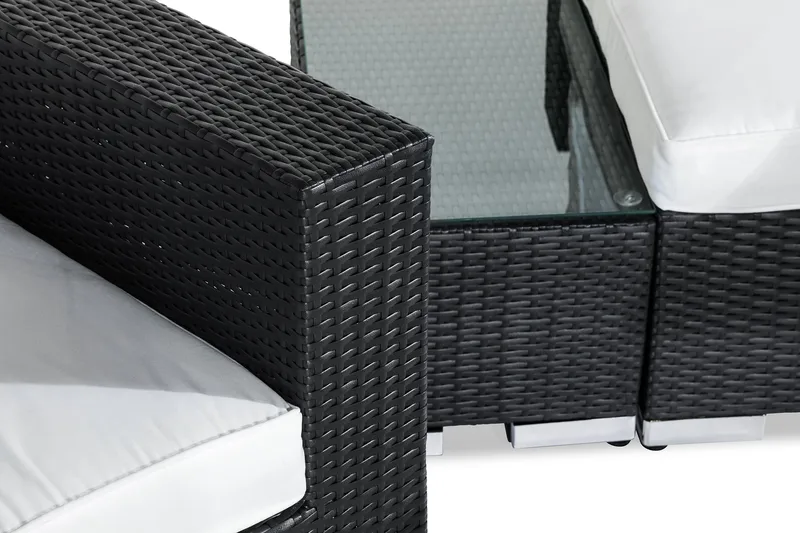 Loungeryhmä Bahamas 3:n ist - Musta Pöytä Tuoli Pääty - Puutarhakalusteet - Terassiryhmät - Oleskeluryhmät