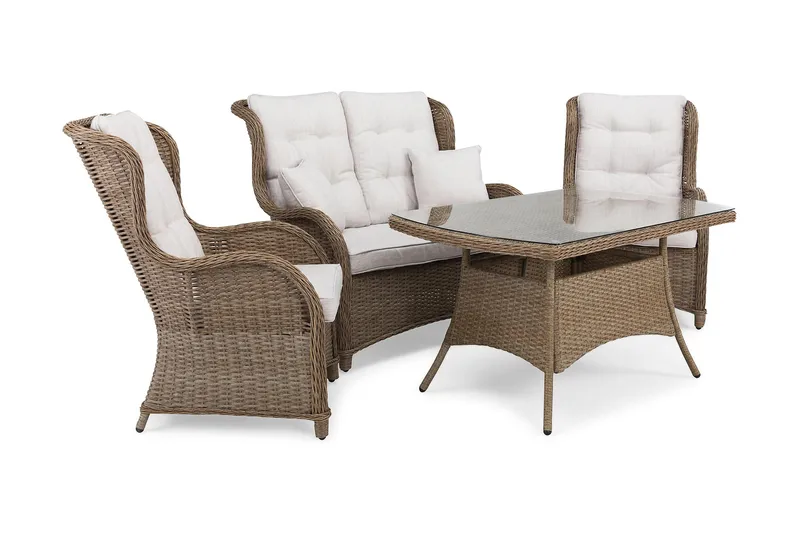 Marcus Sohvaryhmä 2:n ist Nojatuoleilla - Luonnonväri - Puutarhakalusteet - Terassiryhmät - Sohvaryhmät ulos