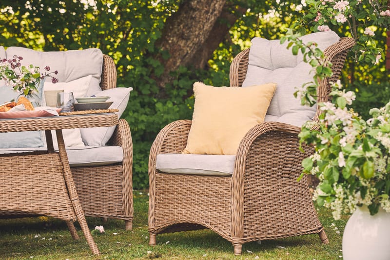 Marcus Sohvaryhmä 3:n ist Nojatuoleilla - Luonnonväri - Puutarhakalusteet - Terassiryhmät - Sohvaryhmät ulos