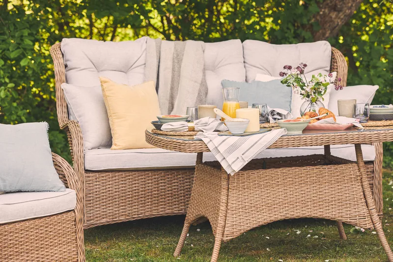 Marcus Sohvaryhmä 3:n ist Nojatuoleilla - Luonnonväri - Puutarhakalusteet - Terassiryhmät - Sohvaryhmät ulos