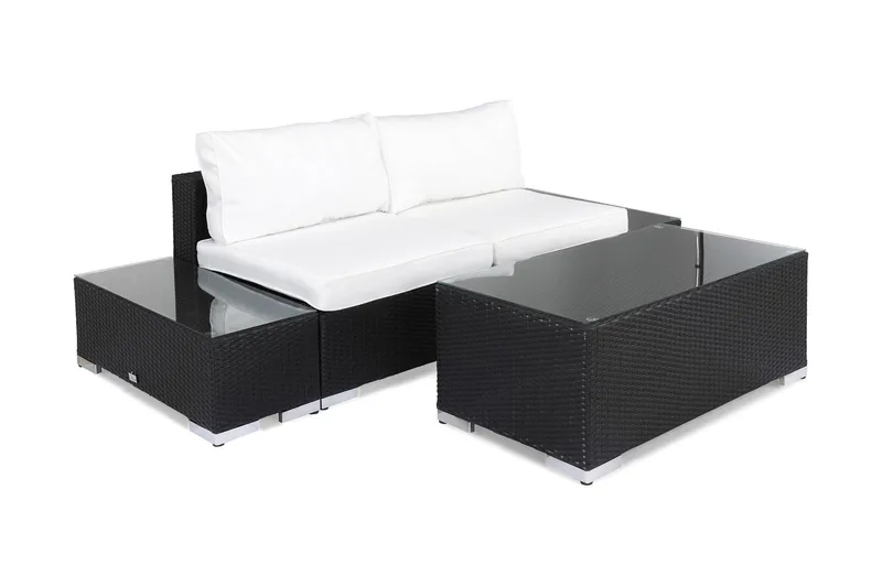 Oleskeluryhmä Bahamas 2:n ist Pöytä - 2 päätypöytää Musta - Puutarhakalusteet - Terassiryhmät - Oleskeluryhmät