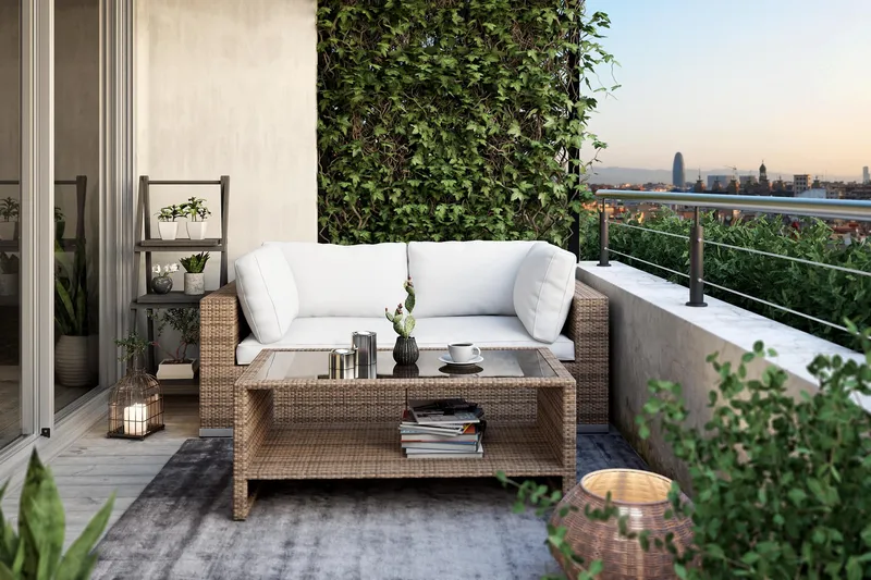 Oleskeluryhmä Bahamas 2:n ist Pöytä hyllyllä - Hiekka - Puutarhakalusteet - Terassiryhmät - Oleskeluryhmät