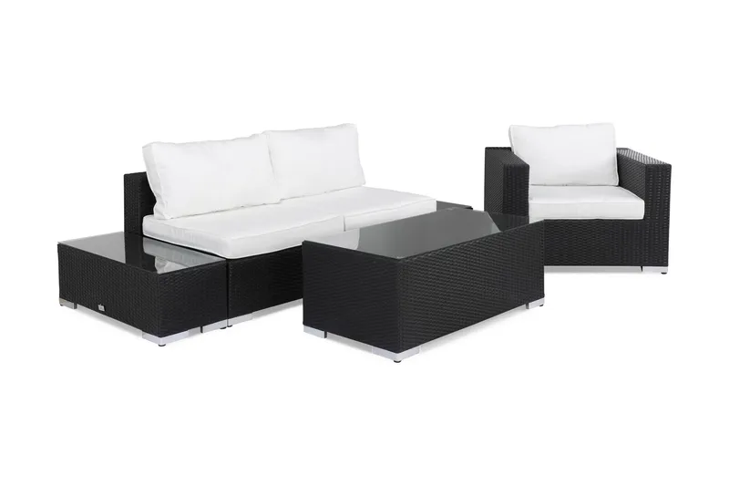 Oleskeluryhmä Bahamas 3:n ist Pöytä - 2 päätypöytää Nojatuoli Musta - Puutarhakalusteet - Terassiryhmät - Oleskeluryhmät