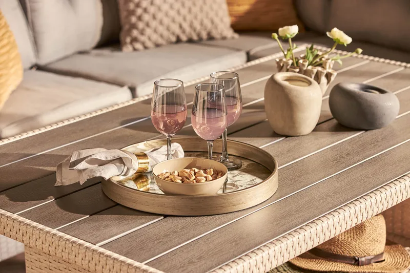 Oleskeluryhmä James Lyx Käännettävä - Valkoinen - Puutarhakalusteet - Terassiryhmät - Sohvaryhmät ulos