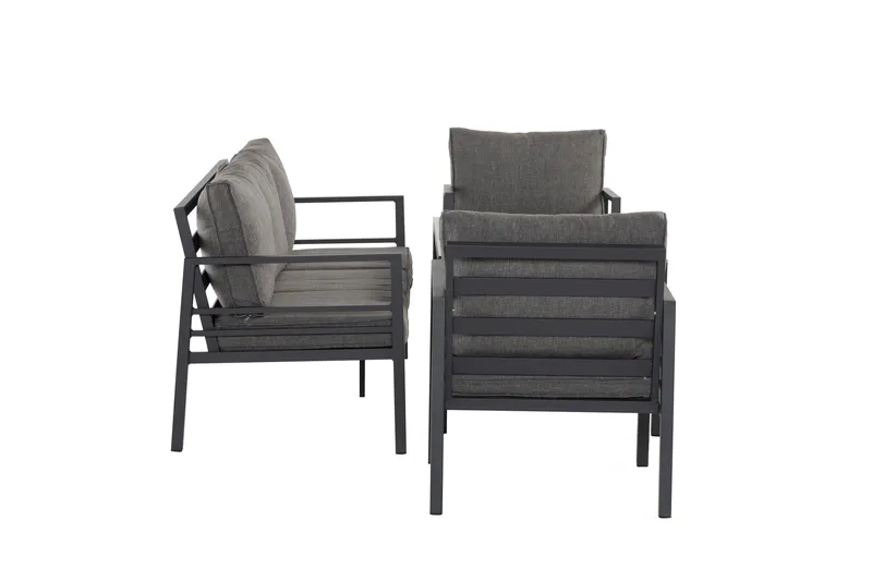 Sohvaryhmä Ariany - Musta/Harmaa - Puutarhakalusteet - Terassiryhmät - Sohvaryhmät ulos