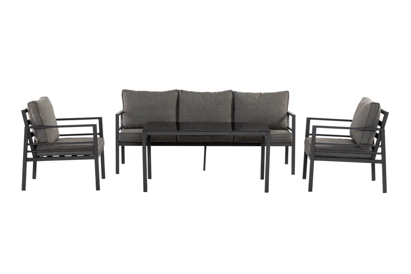 Sohvaryhmä Ariany - Musta/Harmaa - Puutarhakalusteet - Terassiryhmät - Sohvaryhmät ulos