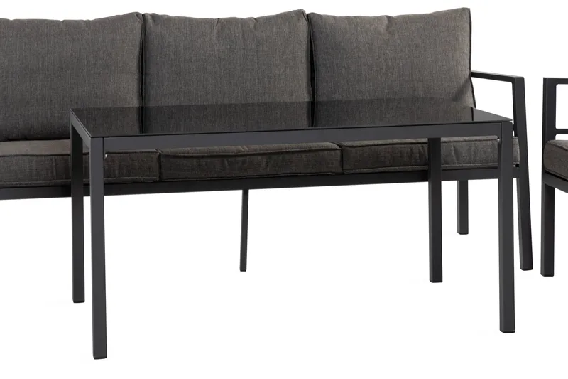 Sohvaryhmä Ariany - Musta/Harmaa - Puutarhakalusteet - Terassiryhmät - Sohvaryhmät ulos