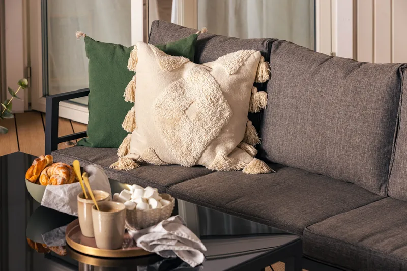 Sohvaryhmä Ariany - Musta/Harmaa - Puutarhakalusteet - Terassiryhmät - Sohvaryhmät ulos