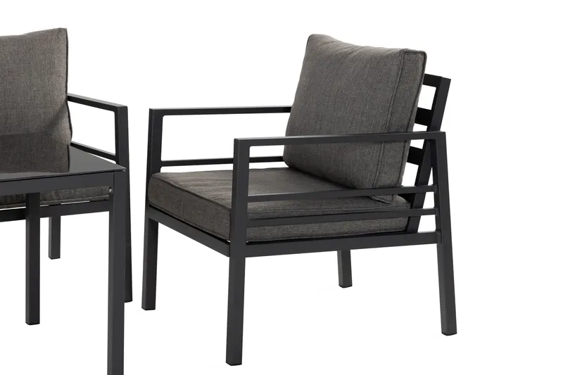 Sohvaryhmä Ariany - Musta/Harmaa - Puutarhakalusteet - Terassiryhmät - Sohvaryhmät ulos
