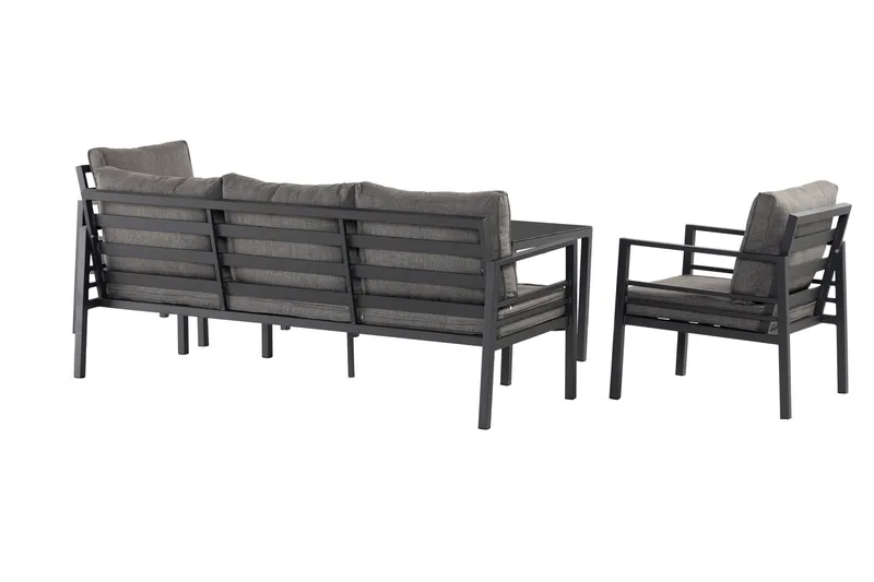 Sohvaryhmä Ariany - Musta/Harmaa - Puutarhakalusteet - Terassiryhmät - Sohvaryhmät ulos