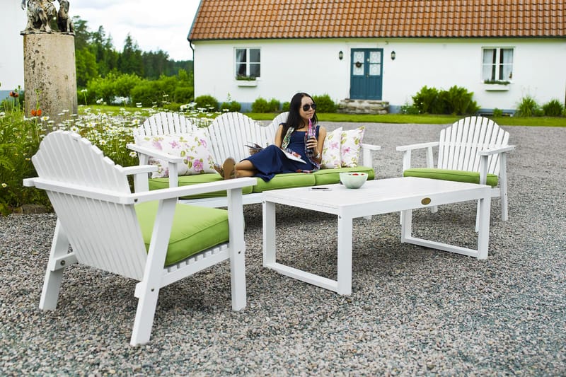 Sohvaryhmä Hillerstorp Gotland Pöytä+Bullerö Sohva+2 tuolia - Valkoinen - Puutarhakalusteet - Terassiryhmät - Sohvaryhmät ulos