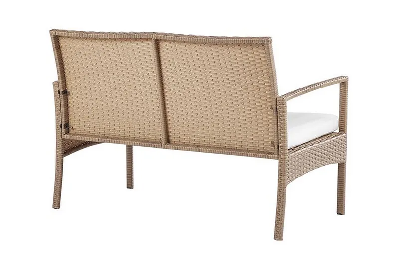 Ulkokäyttöön tarkoitettu lounge-ryhmä 4-istuttava polyrottinki vaaleanruskea MARSALA - Puu/luonnonväri - Puutarhakalusteet - Terassiryhmät - Sohvaryhmät ulos