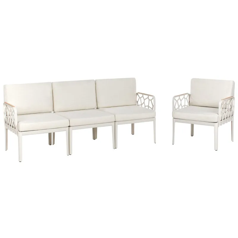 Sohvasetti Eriche - Beige, Ruskea - Puutarhakalusteet - Terassiryhmät - Sohvaryhmät ulos