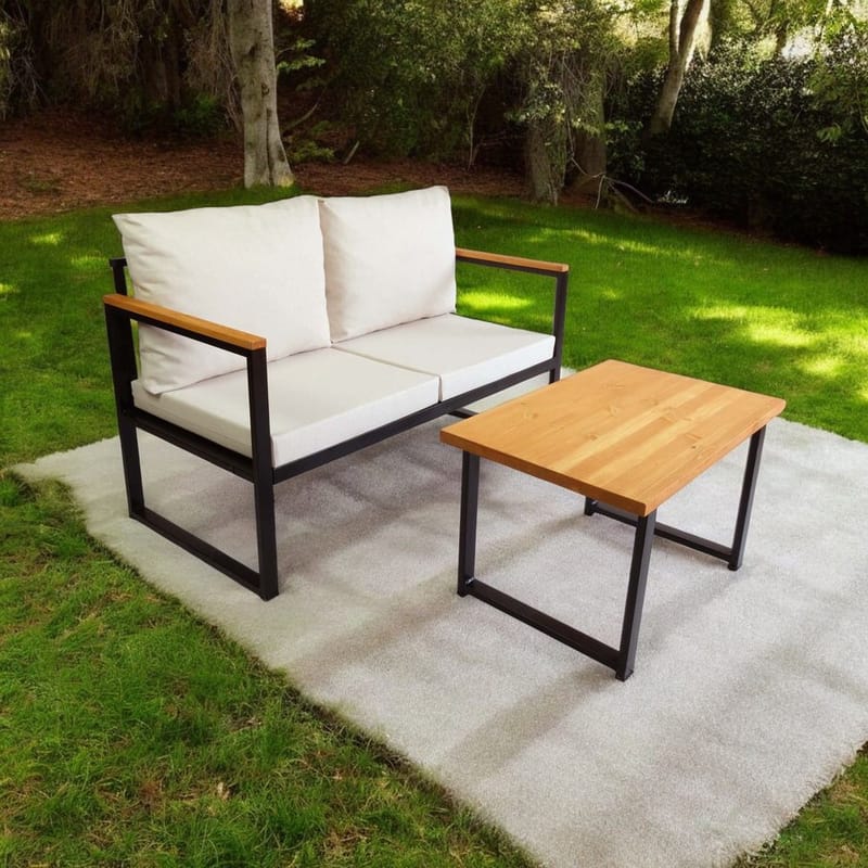 Sylros 2-istuttava Sohvaryhmä Ulkokäyttöön - Beige - Puutarhakalusteet - Terassiryhmät - Sohvaryhmät ulos