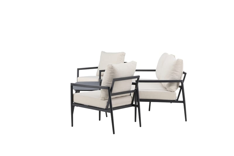 Taromina Sohvaryhmä Ulkokäyttöön 4-istuttava - Musta/Beige - Puutarhakalusteet - Terassiryhmät - Oleskeluryhmät