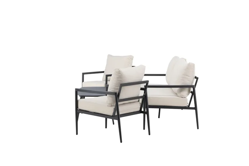 Taromina Sohvaryhmä Ulkokäyttöön 4-istuttava - Musta/Beige - Puutarhakalusteet - Terassiryhmät - Oleskeluryhmät