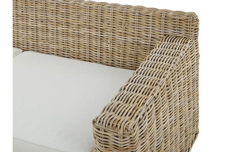 2:n ist Sohva Apriliana - Polyrottinki/Vaaleanruskea - Puutarhakalusteet - Terassiryhmät - Terassisohvat